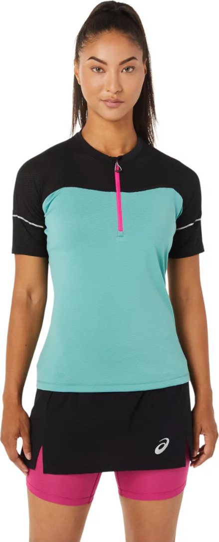 MODRO-ČERNÉ SPORTOVNÍ DÁMSKÉ TRIČKO ASICS FUJITRAIL TOP TEE 2012B927-303 Velikost: M