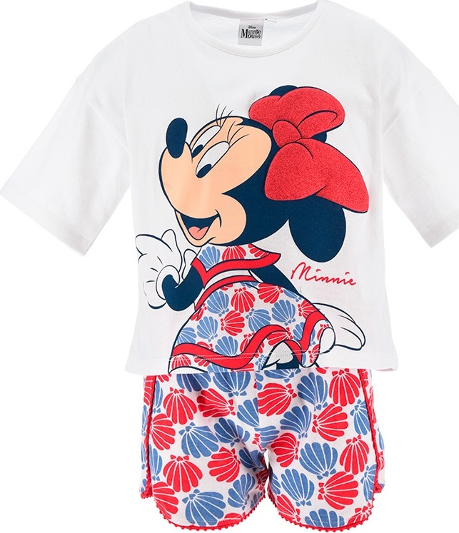 BÍLO-ČERVENÁ DÍVČÍ SOUPRAVA - MINNIE MOUSE Velikost: 104