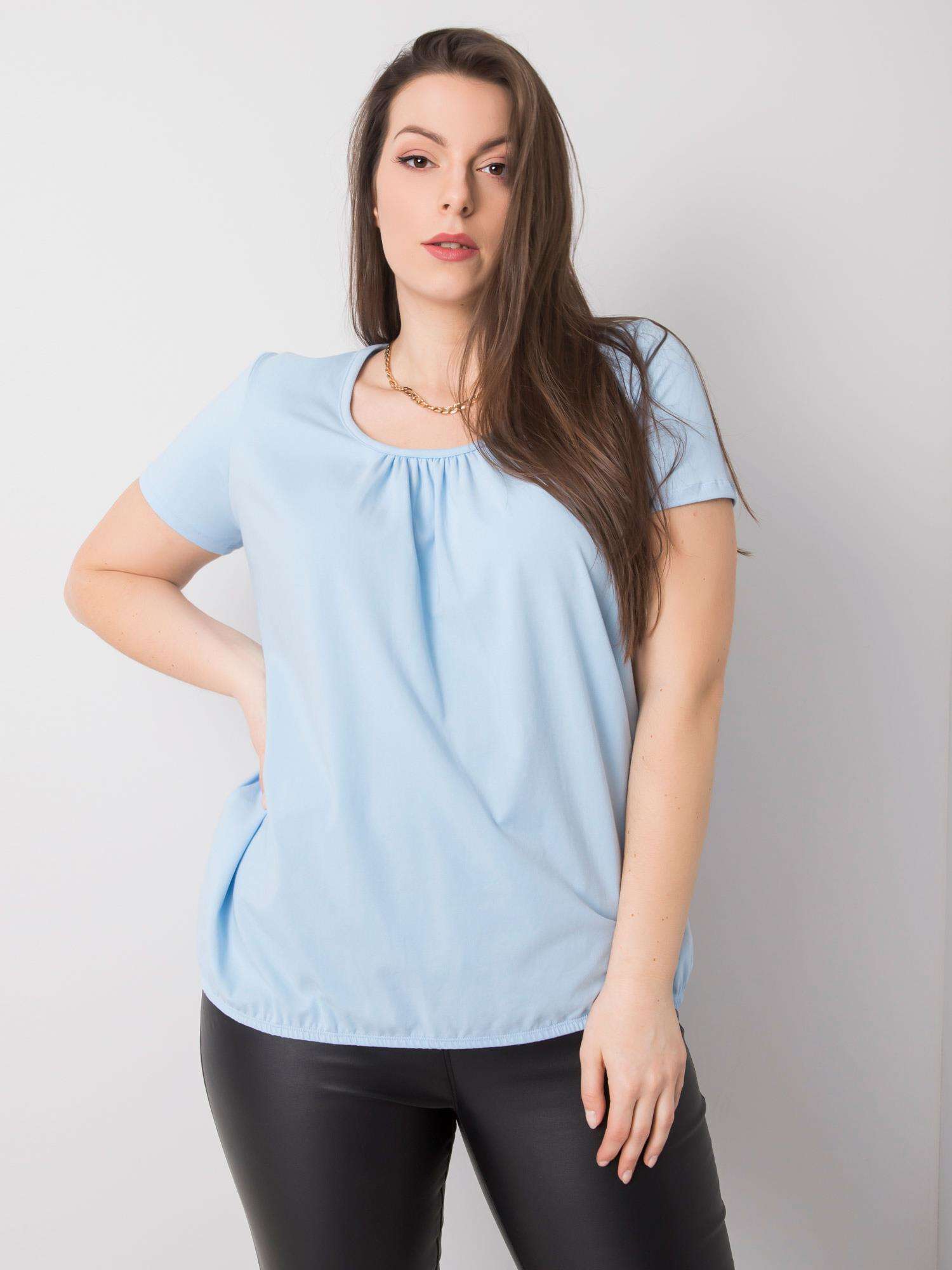 Světle modré dámské tričko s krátkým rukávem RV-TS-6320.85P-blue Velikost: 3XL