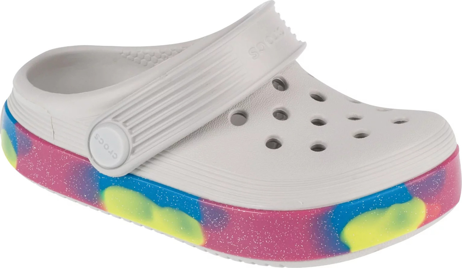 BÍLÉ NAZOUVÁKY CROCS OFF COURT GLITTER BAND CLOG T 209717-1FS Velikost: 22/23