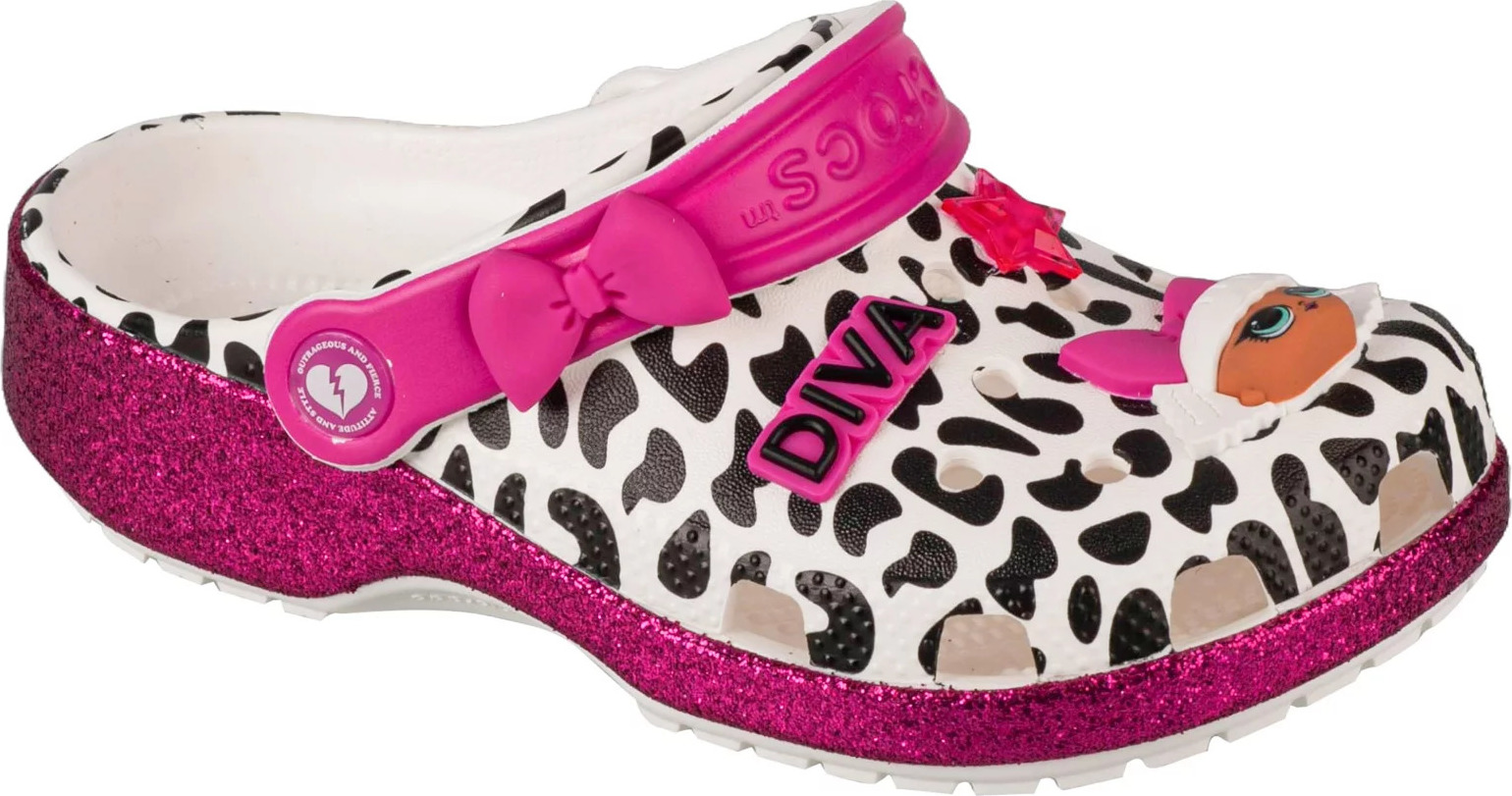 DÍVČÍ VZOROVANÉ NAZOUVÁKY CROCS LOL SURPRISE DIVA GIRLS CLASSIC CLOG 209465-100 Velikost: 33/34