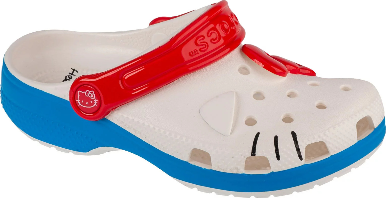 BÍLÉ DÍVČÍ NAZOUVÁKY CROCS CLASSIC HELLO KITTY IAM KIDS CLOG 209454-100 Velikost: 28/29