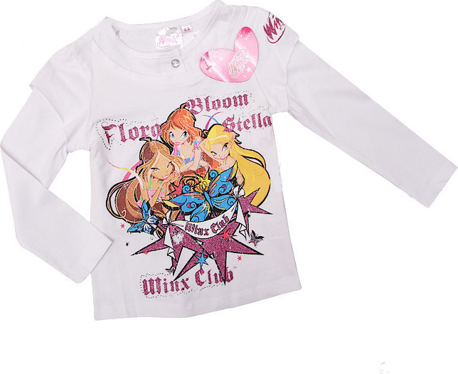 WINX CLUB DÍVČÍ BÍLÉ TRIČKO S DLOUHÝM RUKÁVEM Velikost: 102