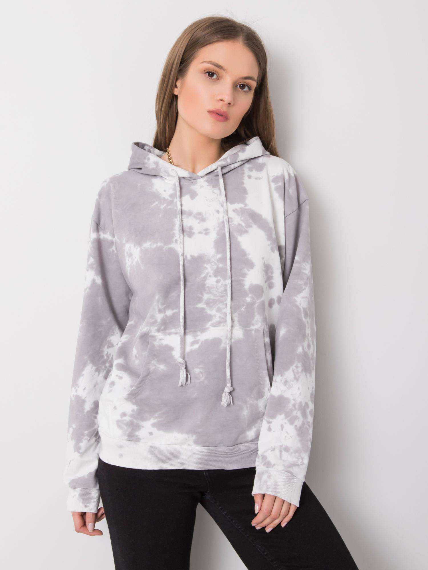 ŠEDÁ DÁMSKÁ BATIKOVANÁ MIKINA LC-BL-1109.15X-GRAY Velikost: S/M