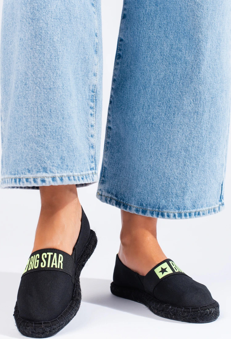 BIG STAR ČERNÉ PLÁTĚNÉ ESPADRILKY HH274473B Velikost: 37