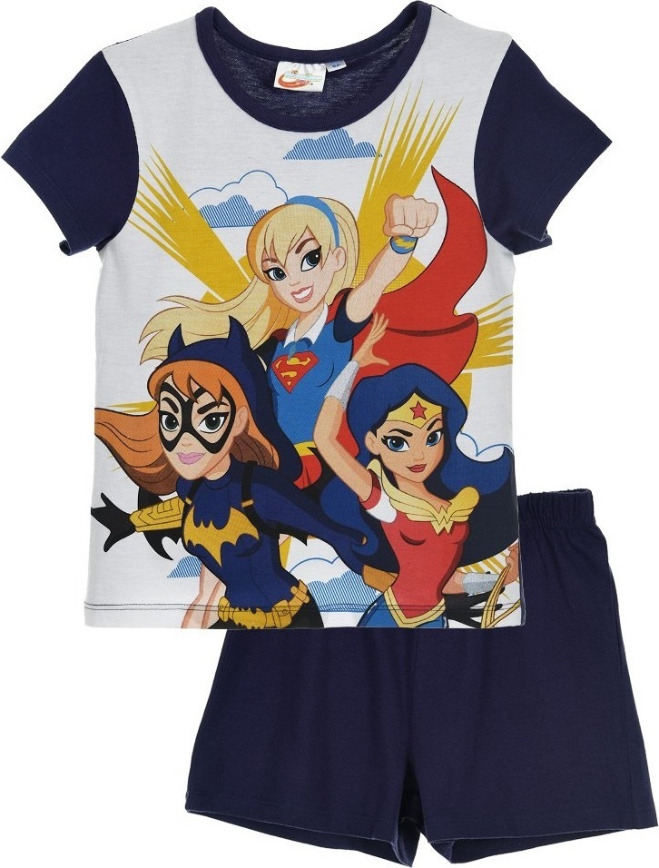 DC SUPER HERO GIRLS TMAVĚ MODRÉ DÍVČÍ PYŽAMO Velikost: 116