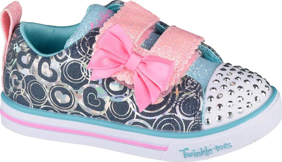 VZOROVANÉ DÍVČÍ TENISKY SKECHERS SPARKLE LITE-LIL HEARTSLAND 314754N-DMLT Velikost: 23