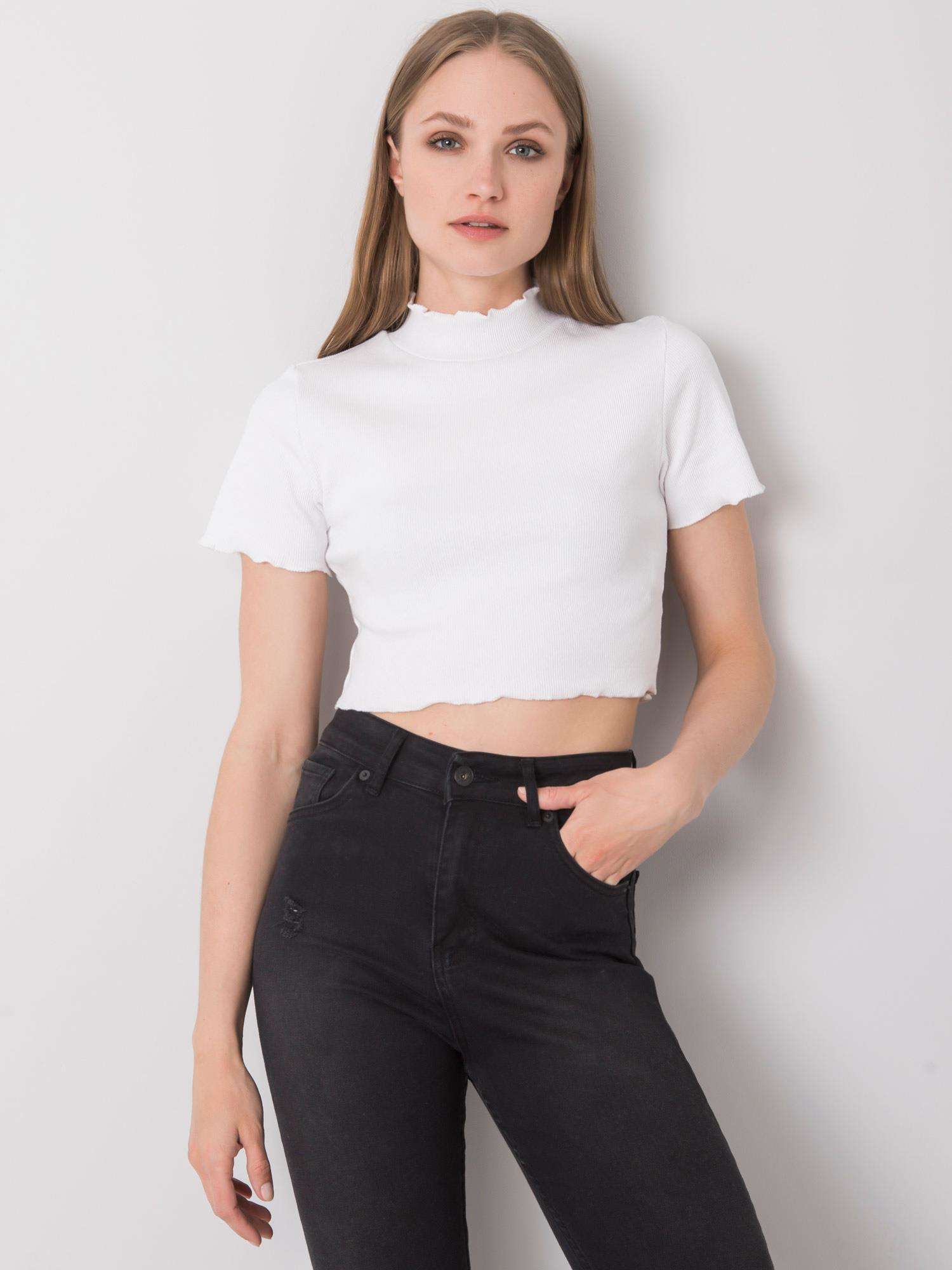 BÍLÝ DÁMSKÝ CROP TOP S LÍMEČKEM RV-TP-6693.90-WHITE Velikost: S