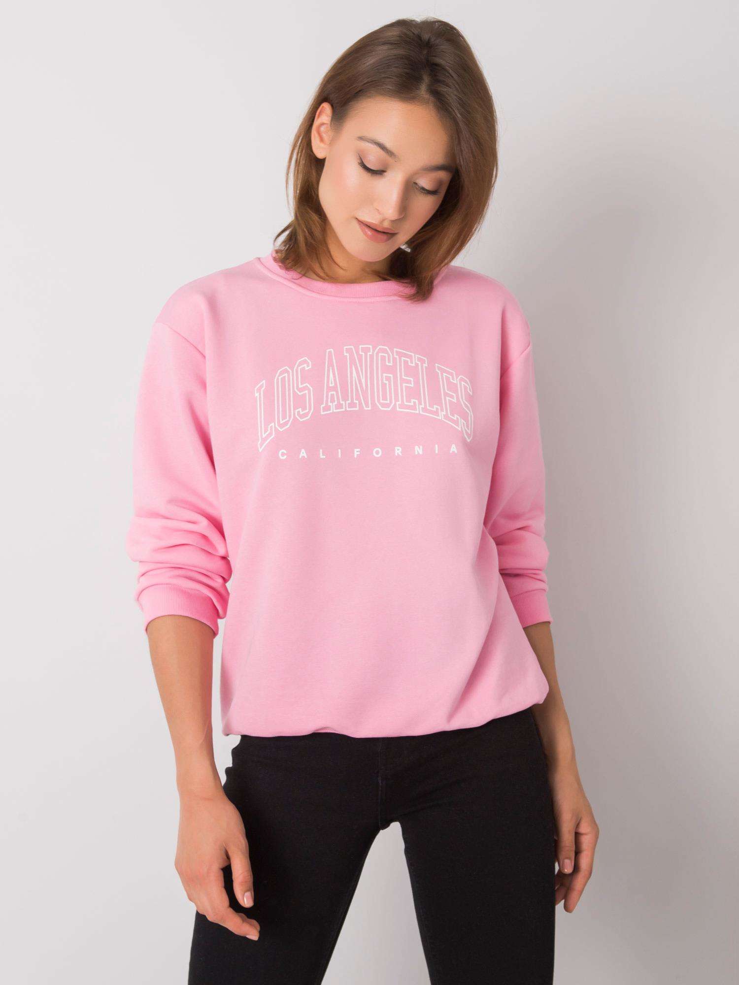 RŮŽOVÁ DÁMSKÁ MIKINA S NÁPISEM RV-BL-6669.10-PINK Velikost: L/XL