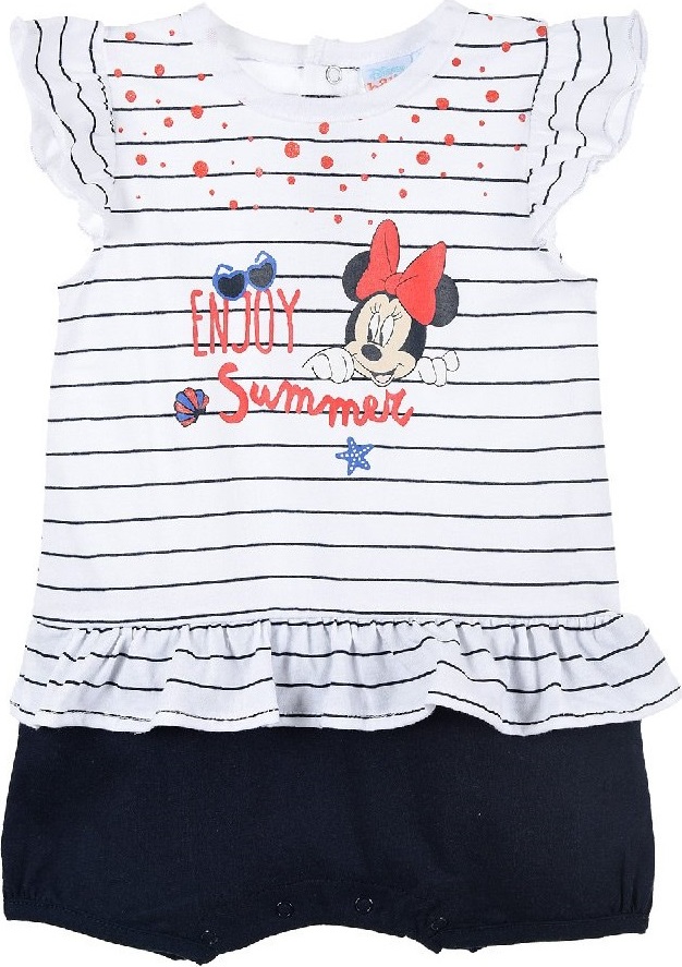 MINNIE MOUSE DISNEY - BÍLO-MODRÉ PRUHOVANÉ DÍVČÍ BODY Velikost: 86