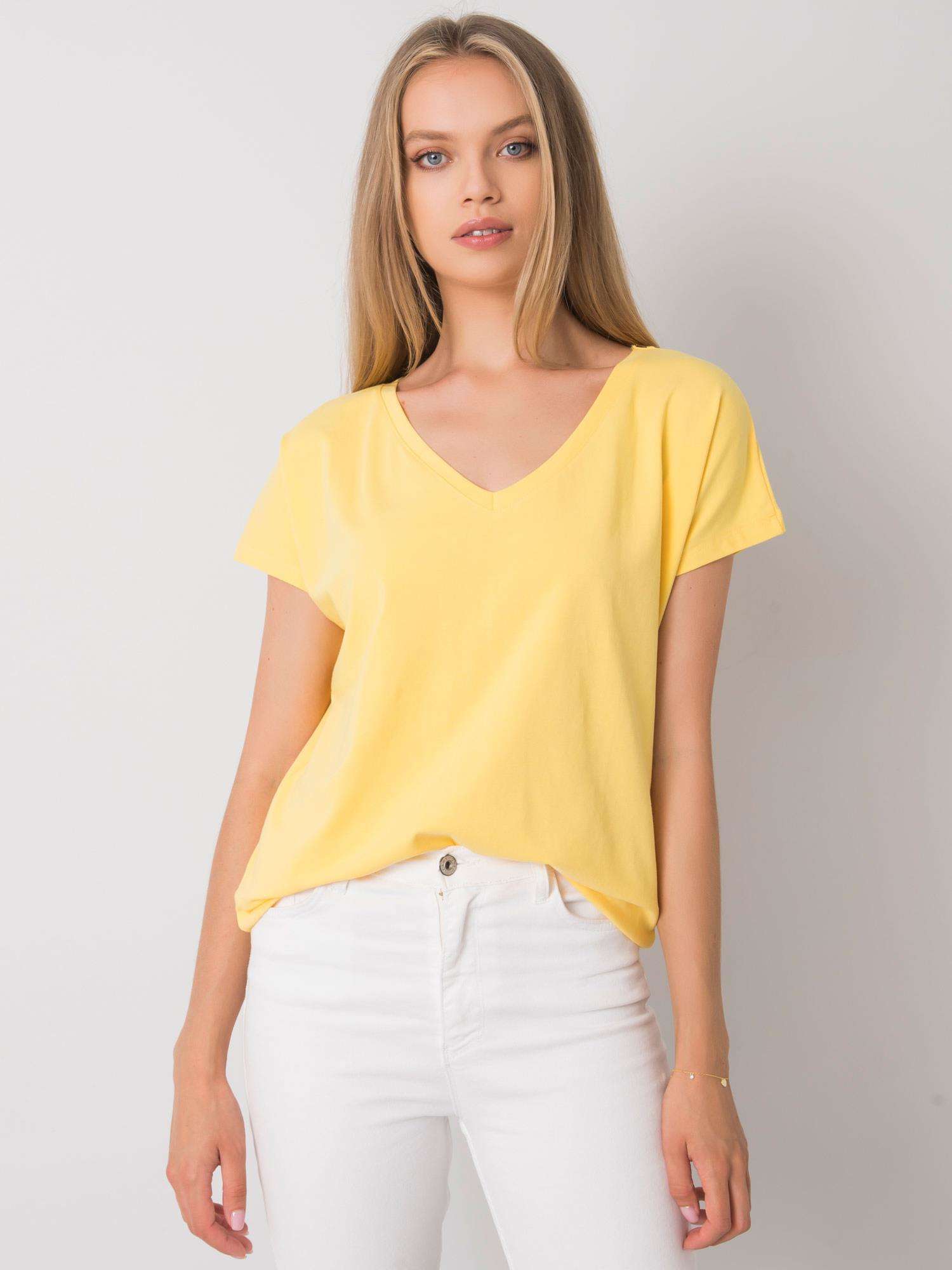 ŽLUTÉ DÁMSKÉ TRIČKO -RV-TS-4832.01P-YELLOW Velikost: XL