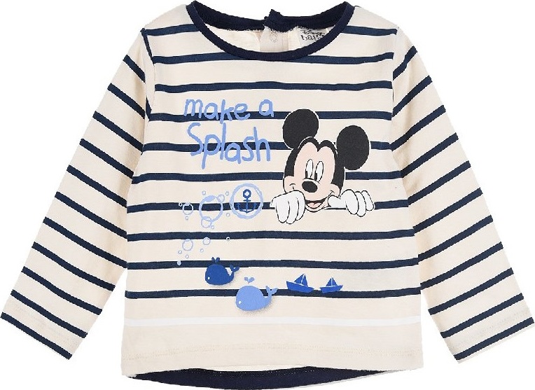 MICKEY DISNEY BABY BÍLÉ PRUHOVANÉ TRIČKO Velikost: 86