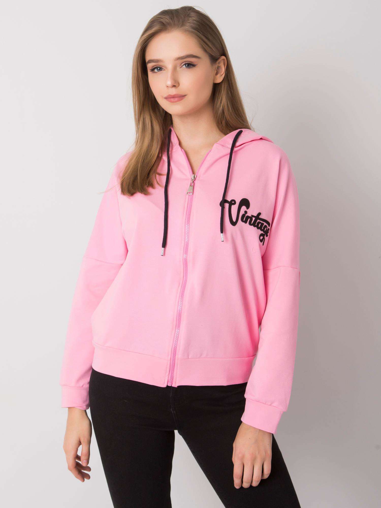 RŮŽOVÁ MIKINA NA ZIP -FA-BL-7239.23X-PINK Velikost: ONE SIZE