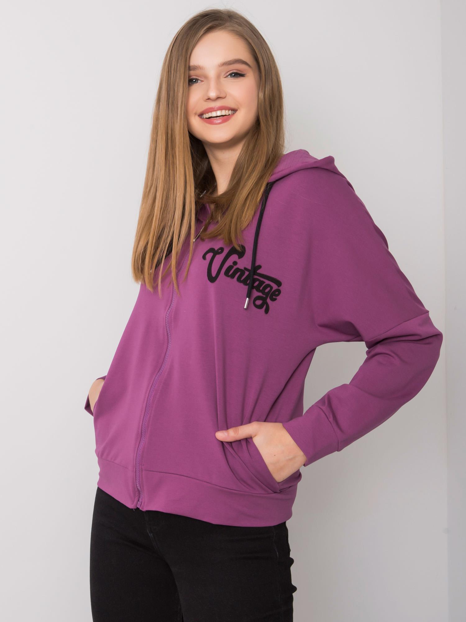 FUCHSIOVÁ MIKINA NA ZIP -FA-BL-7239.23X-PURPLE Velikost: ONE SIZE