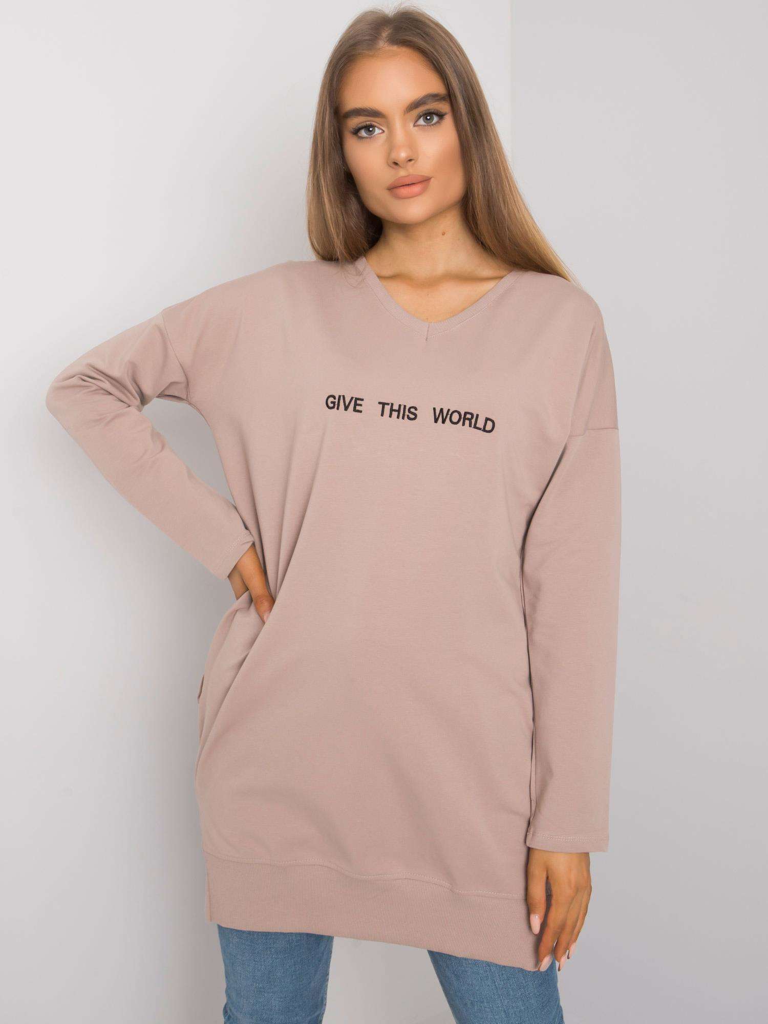 BÉŽOVÁ MIKINA GIVE THIS WORLD RV-TU-7201.43P-BEIGE Velikost: S/M