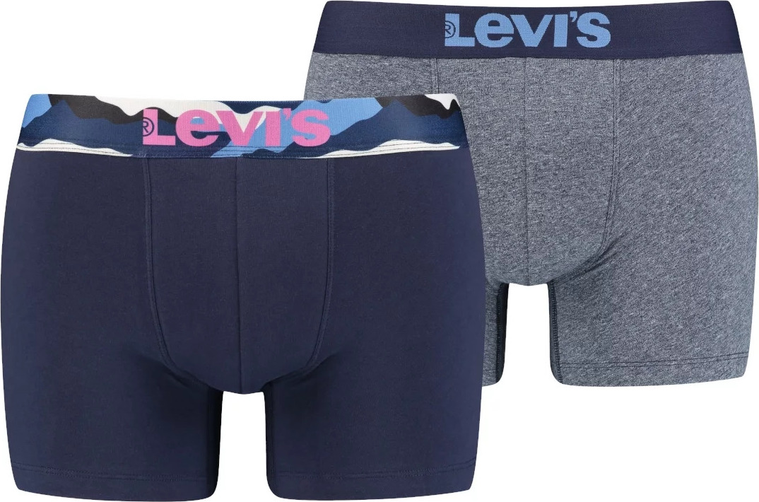 MODRO-ŠEDÁ SADA BOXEREK LEVI\'S BOXER 2 PAIRS BRIEFS 37149-0591 Velikost: S