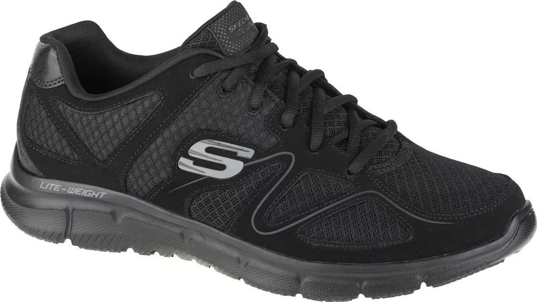 ČERNÉ PÁNSKÉ TENISKY SKECHERS SATISFACTION 58350-BBK Velikost: 48.5