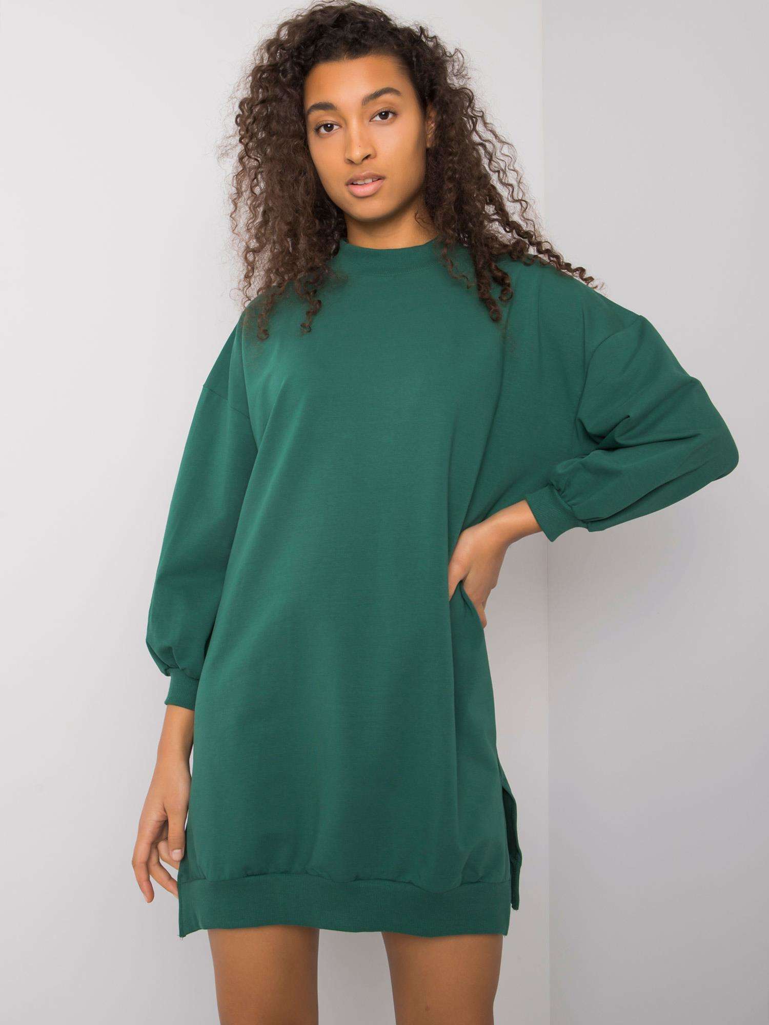 ZELENÉ BASIC MIKINOVÉ ŠATY MARETTA RV-SK-7207.03-GREEN Velikost: L/XL