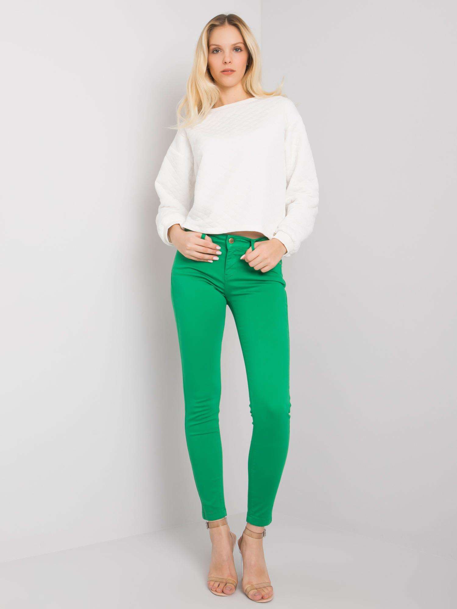 SVĚTLE ZELENÉ DÁMSKÉ SKINNY KALHOTY RS-SP-77302.55P-GREEN Velikost: 36