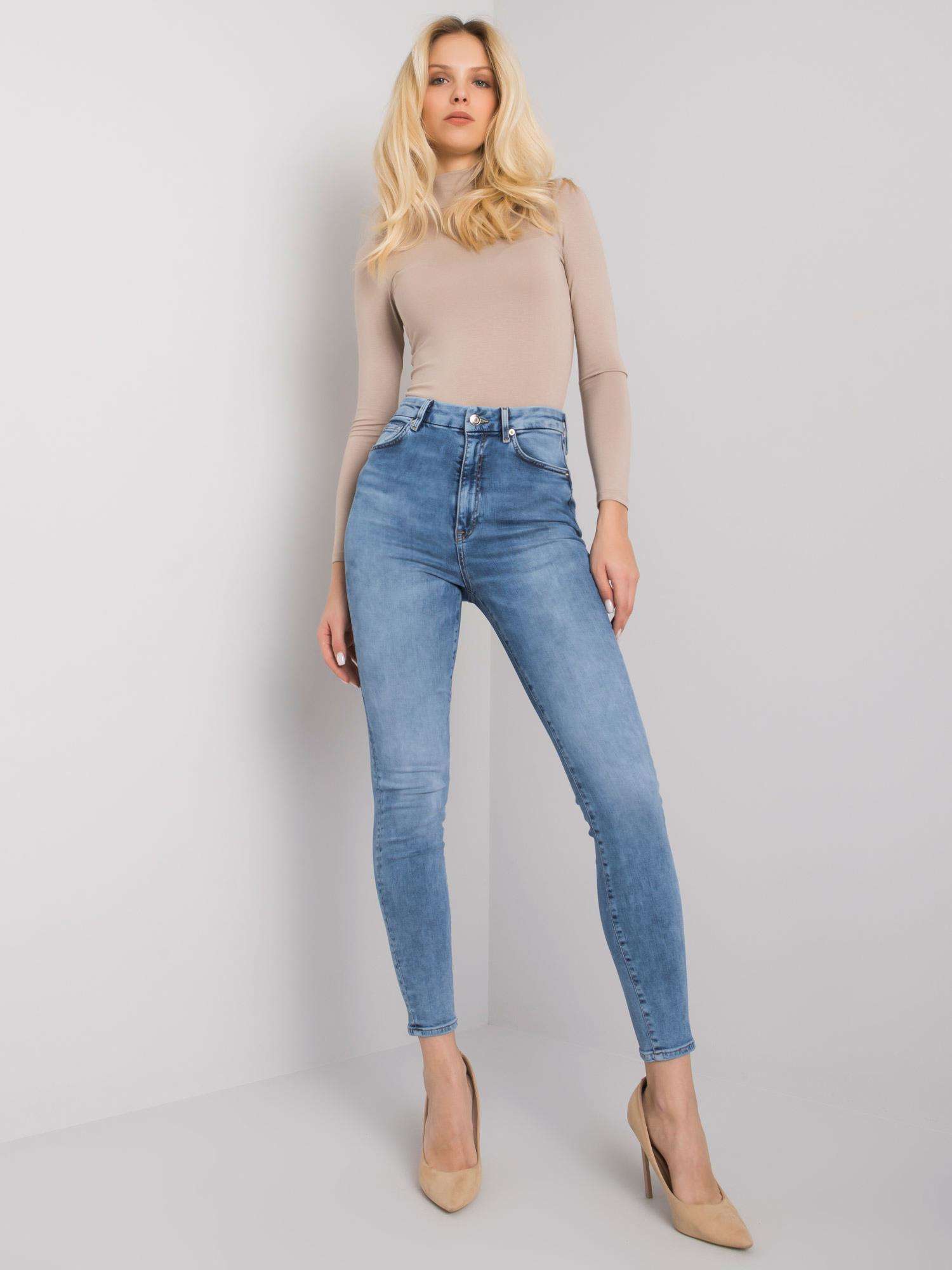 SVĚTLE MODRÉ DÁMSKÉ SKINNY DŽÍNY RO-SP-PNT-09.67P-LIGHT BLUE Velikost: 34