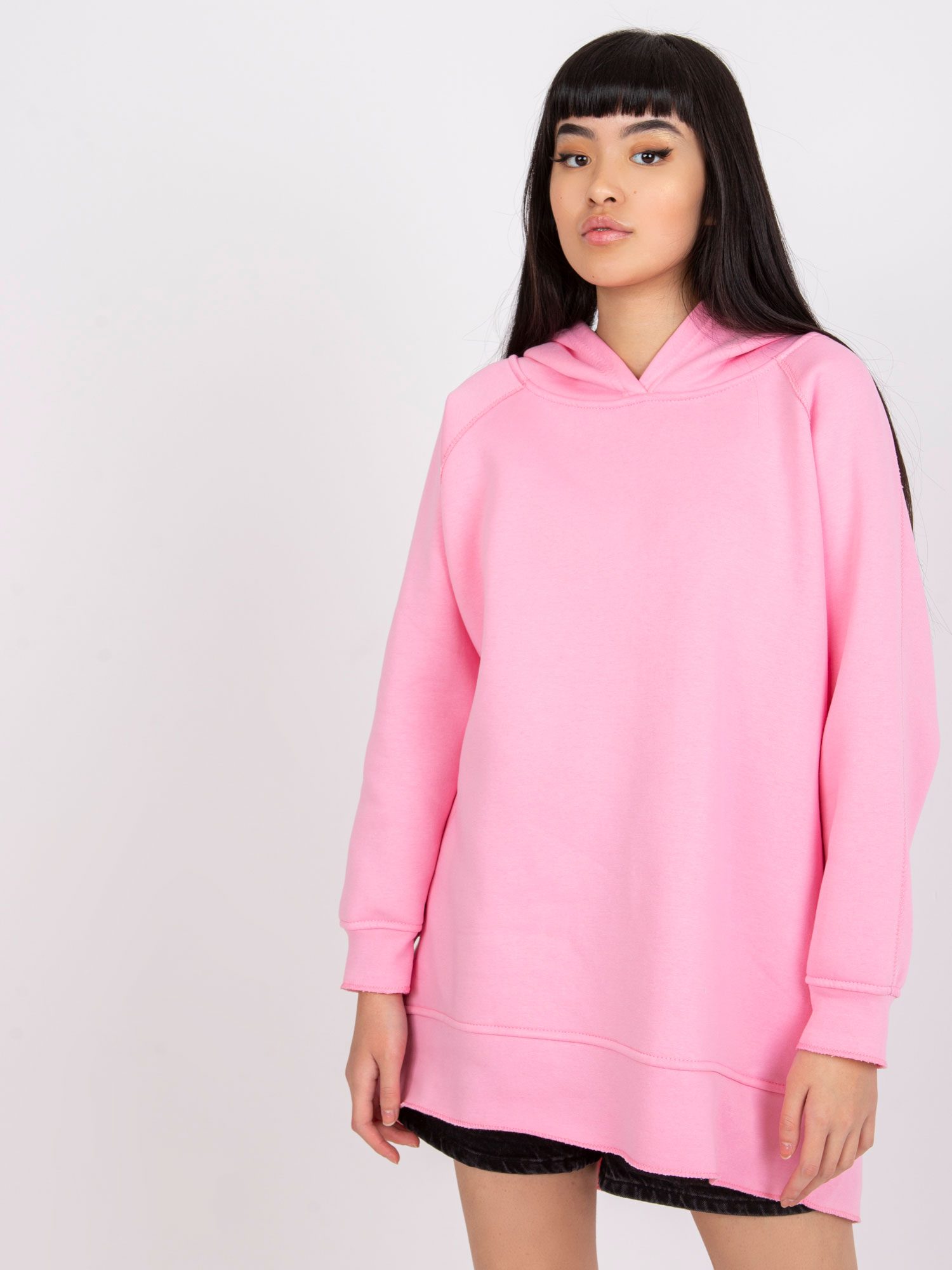 RŮŽOVÁ VOLNÁ BASIC MIKINA CANBERRA EM-BL-707.94-PINK Velikost: L/XL