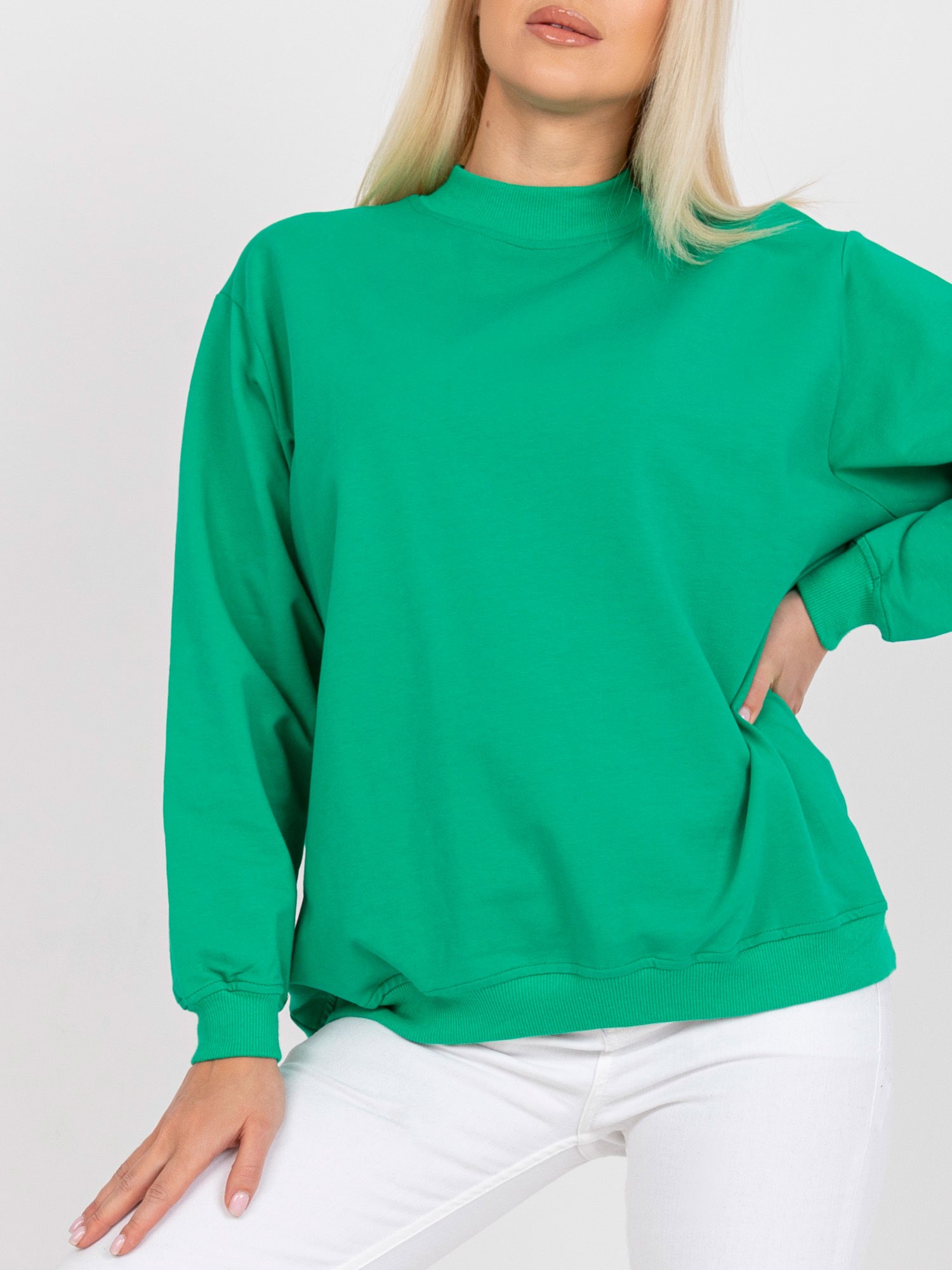 ZELENÁ MIKINA TWIST  SE STOJÁČKEM -RV-BL-5185.73P-GREEN Velikost: S/M