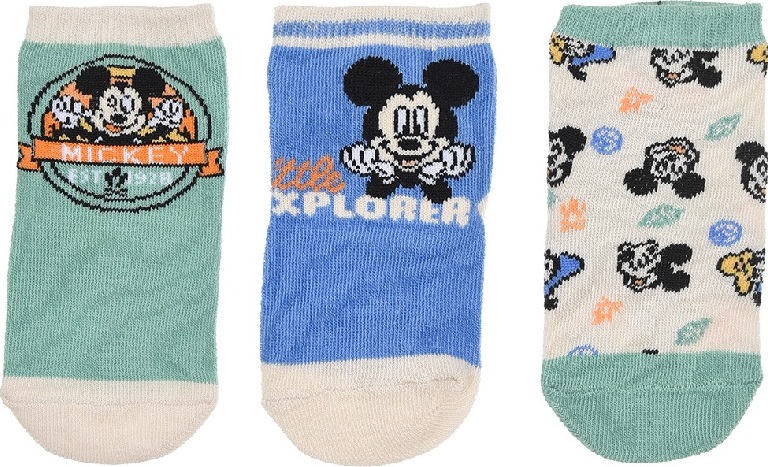 CHLAPECKÝ SET PONOŽEK BABY MICKEY MOUSE - MINTOVÁ/MODRÁ/BÍLÁ Velikost: 50/68