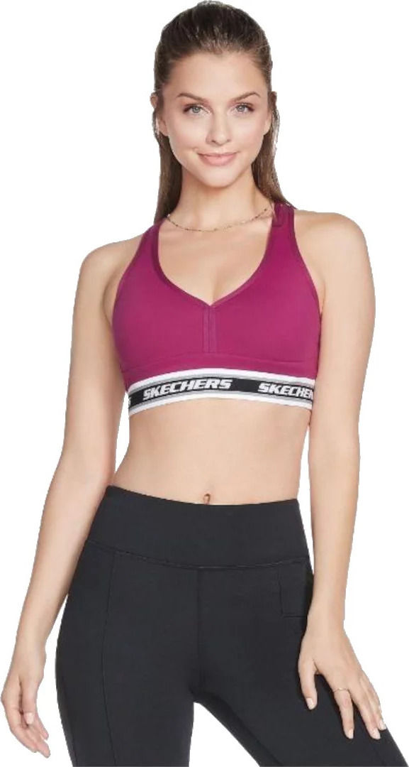 TMAVĚ RŮŽOVÁ SPORTOVNÍ PODPRSENKA SKECHERS GO WALK JACQUARD BRA W3BR90-MAG Velikost: S