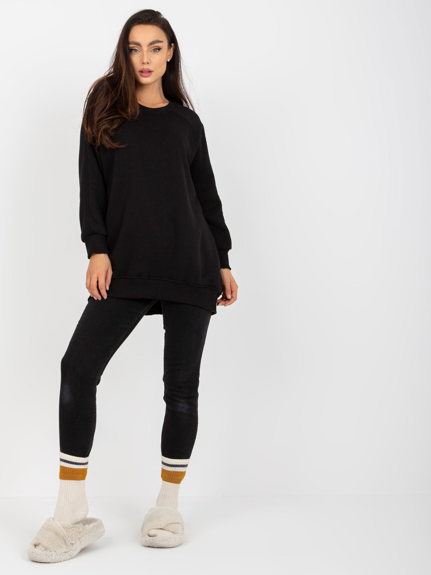 ČERNÁ BASIC MIKINA BEZ KAPUCE EM-BL-U623.63P-BLACK Velikost: ONE SIZE