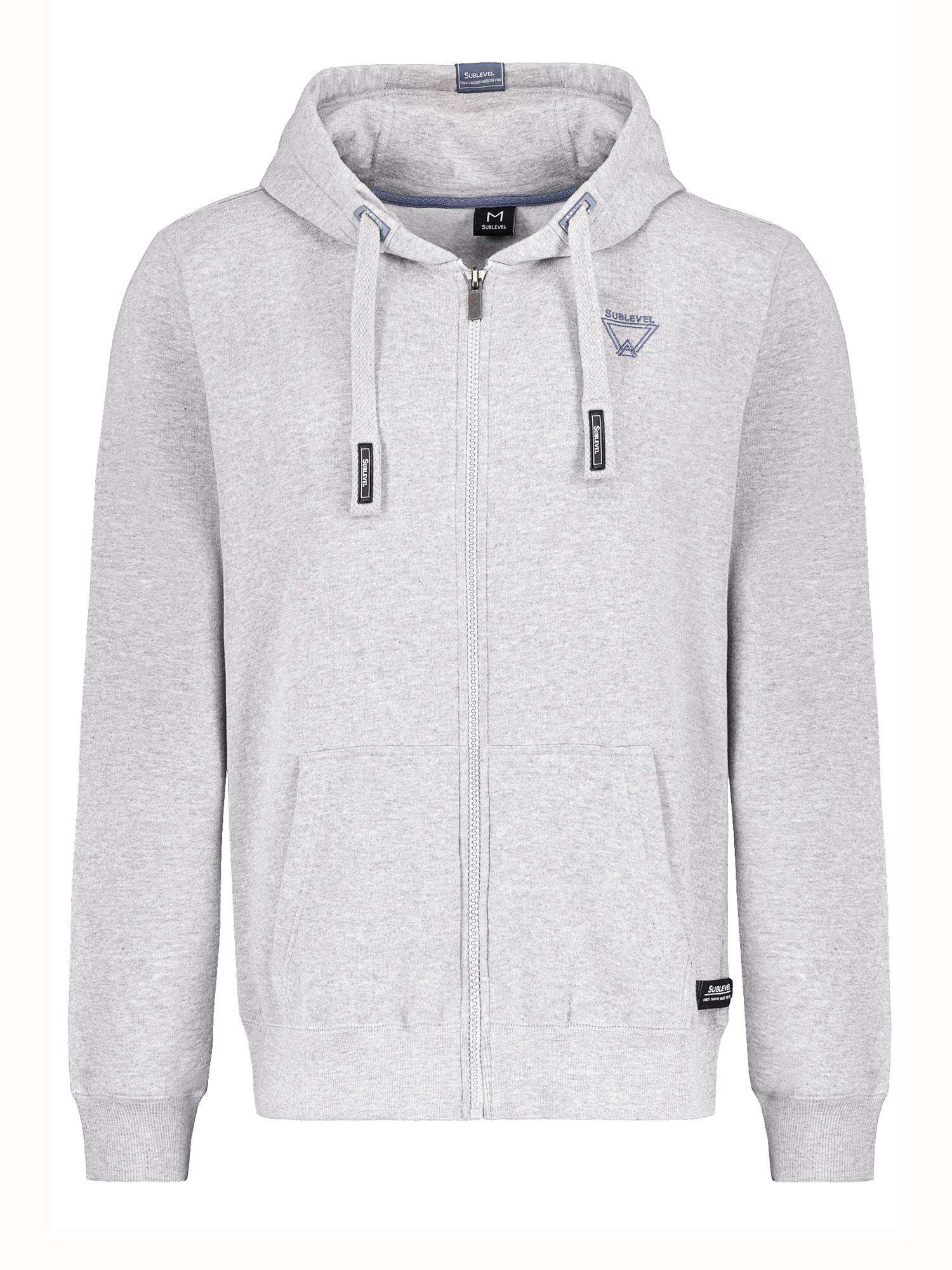 SVĚTLE ŠEDÁ MIKINA NA ZIP H10600C21242C-LIGHT GREY Velikost: M