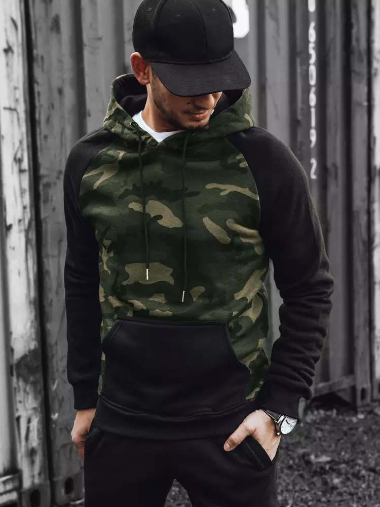 ČERNÁ MIKINA S CAMO VZOREM BX5485 Velikost: XL