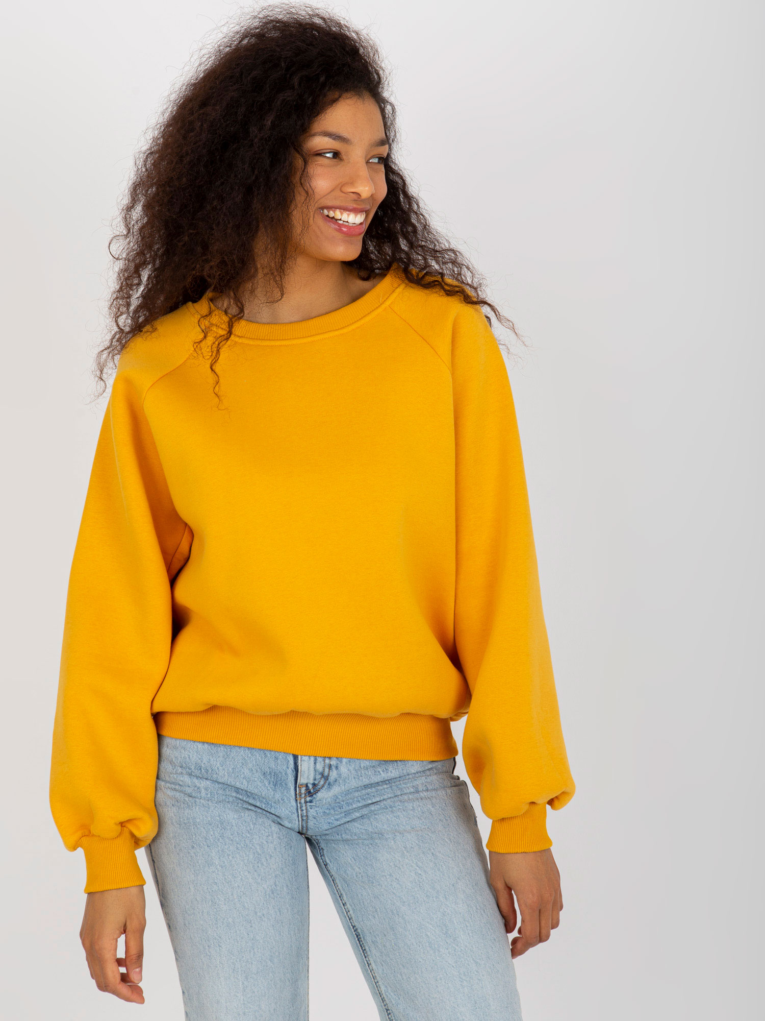 ŽLUTÁ OVERSIZE MIKINA EM-BL-01.92-DARK YELLOW Velikost: ONE SIZE