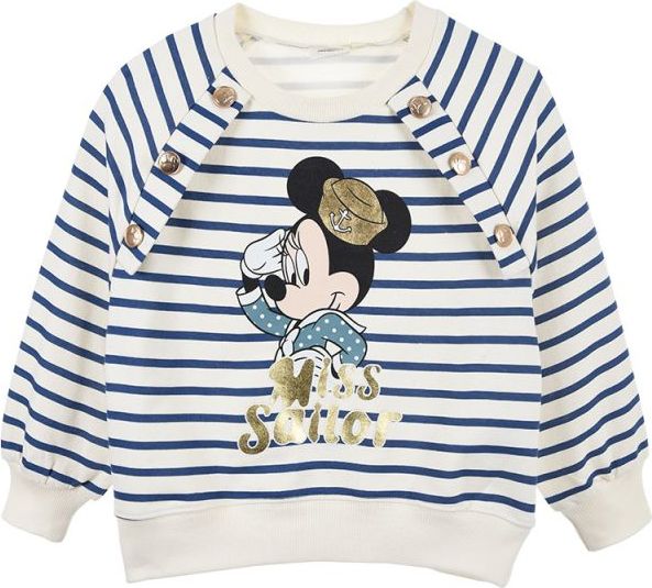 MODŘE PRUHOVANÁ MIKINA DISNEY MINNIE SAILOR Velikost: 98