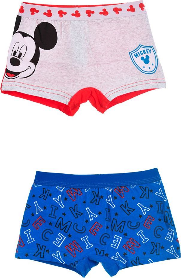 MICKEY MOUSE CHLAPECKÉ BOXERKY 2 KS - ŠEDO-ČERVENÁ/MODRÁ Velikost: 116/128