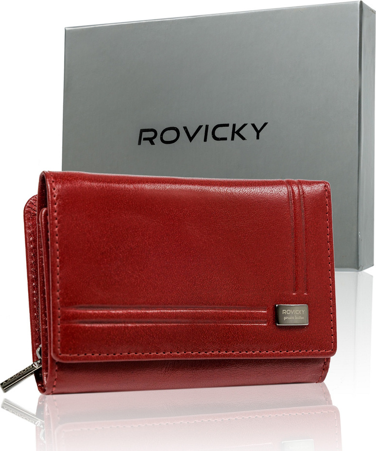 ROVICKY ČERVENÁ PENĚŽENKA S RAŽBOU PRUHŮ V099 CPR-002-BAR Velikost: ONE SIZE