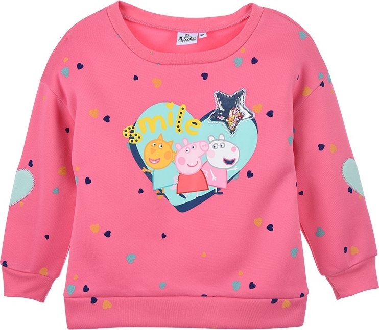 RŮŽOVÁ DÍVČÍ MIKINA S POTISKEM PEPPA PIG Velikost: 98