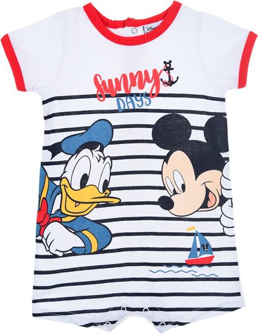 BÍLÉ PRUHOVANÉ CHLAPECKÉ BODY DISNEY BABY MICKEY MOUSE Velikost: 74