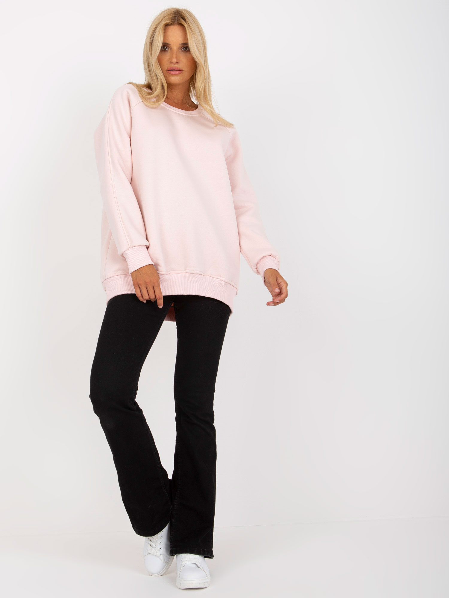 Světle růžová oversize mikina EM-BL-623.06-light pink Velikost: S