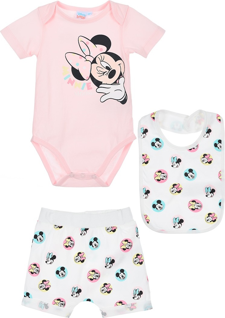 BÍLO-RŮŽOVÁ SOUPRAVA DISNEY MINNIE MOUSE Velikost: 50