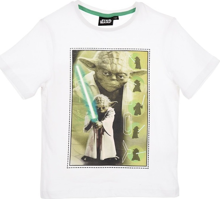 STAR WARS YODA BIELE CHLAPČENSKÉ TRIČKO S KRÁTKYM RUKÁVOM Veľkosť: 104