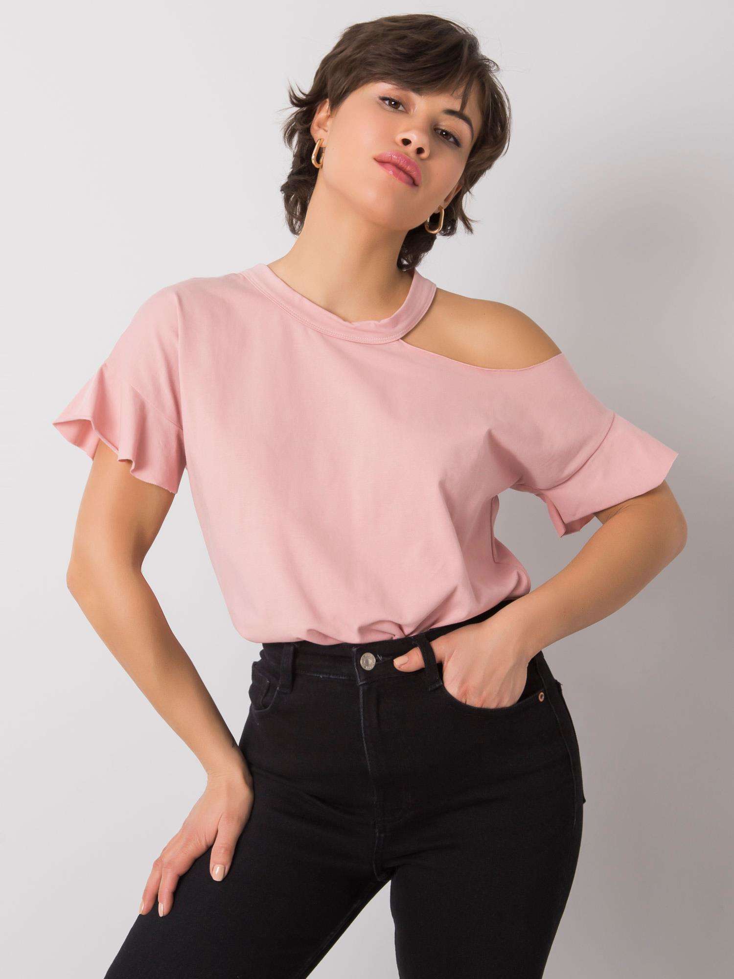 RUŽOVÉ DÁMSKE TRIČKO S PRESTRIHOM FA-BZ-6946.93P-PINK Veľkosť: ONE SIZE