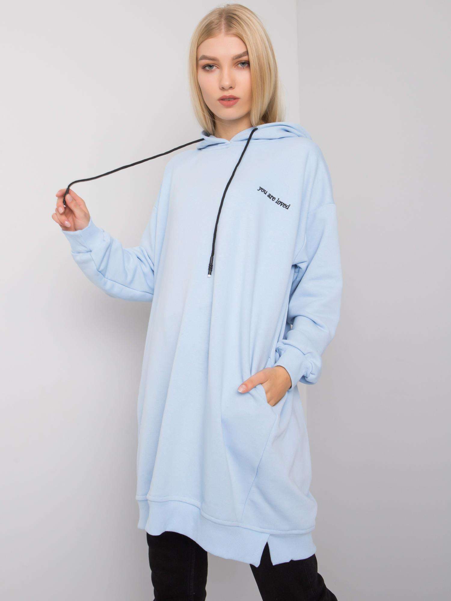 SVETLO MODRÁ DÁMSKA MIKINA S VRECKAMI RV-BL-7097.26-LIGHT BLUE Veľkosť: ONE SIZE