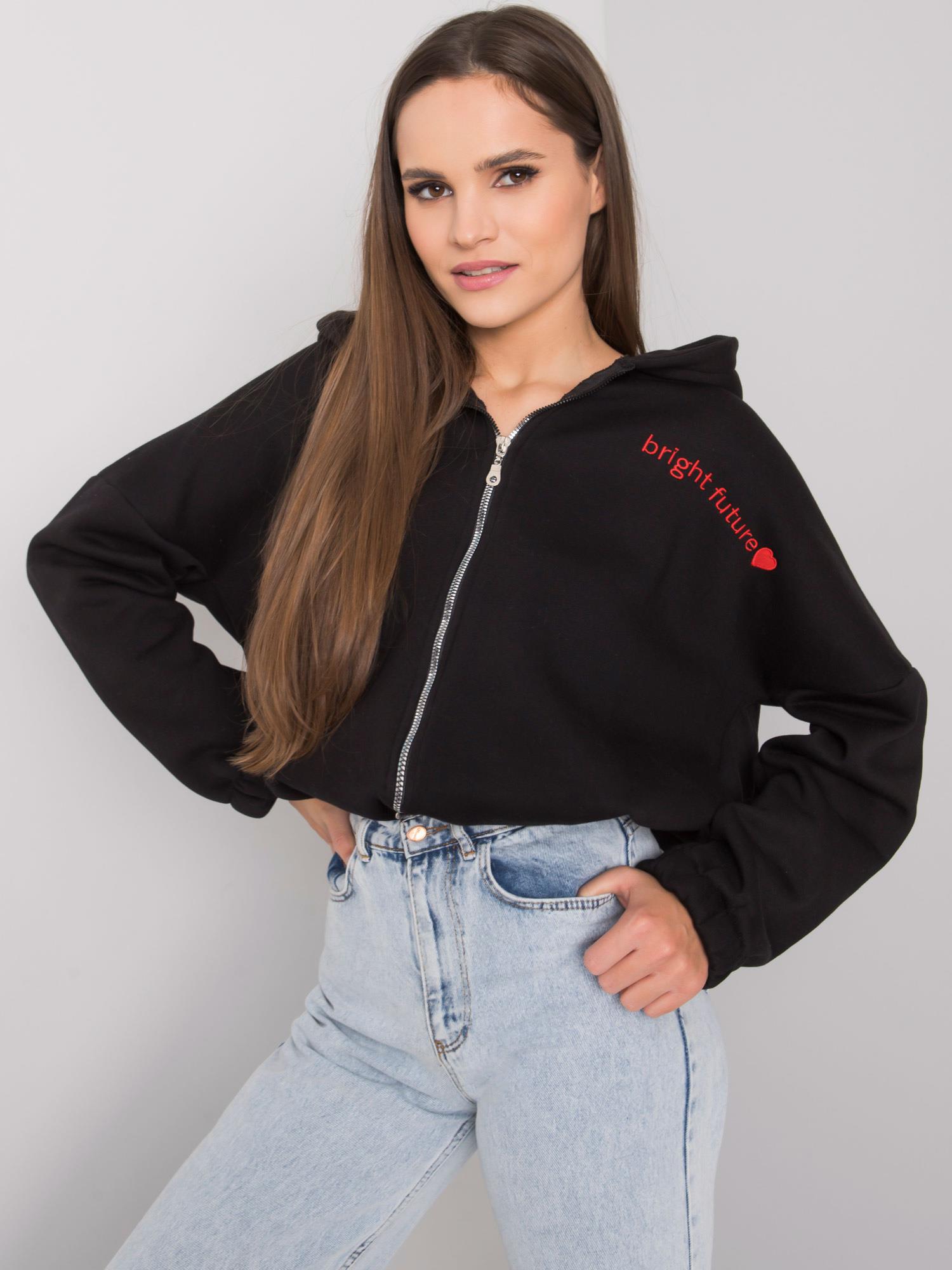 ČIERNA MIKINA MICHELLE S NÁPISOM "BRIGHT FUTURE" RV-BL-7366.31-BLACK Veľkosť: L/XL