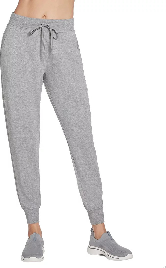 SIVÉ DÁMSKE TEPLÁKY SKECHERS RESTFUL JOGGER PÁNT W03PT49-LTGY Veľkosť: L