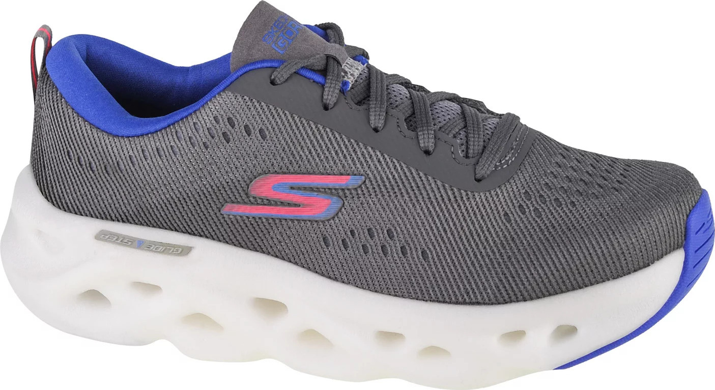 SIVÉ DÁMSKE TENISKY SKECHERS GO RUN SWIRL TECH 128791-GRY Veľkosť: 38.5