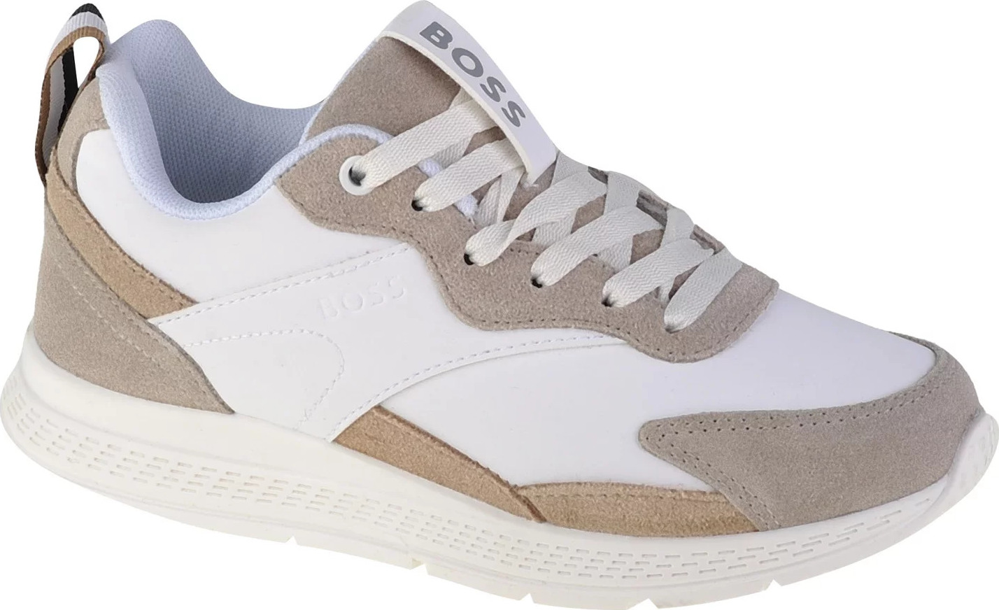 BIELO-BÉŽOVÉ CHLAPČENSKÉ TENISKY BOSS TRAINERS J29289-10B Veľkosť: 34