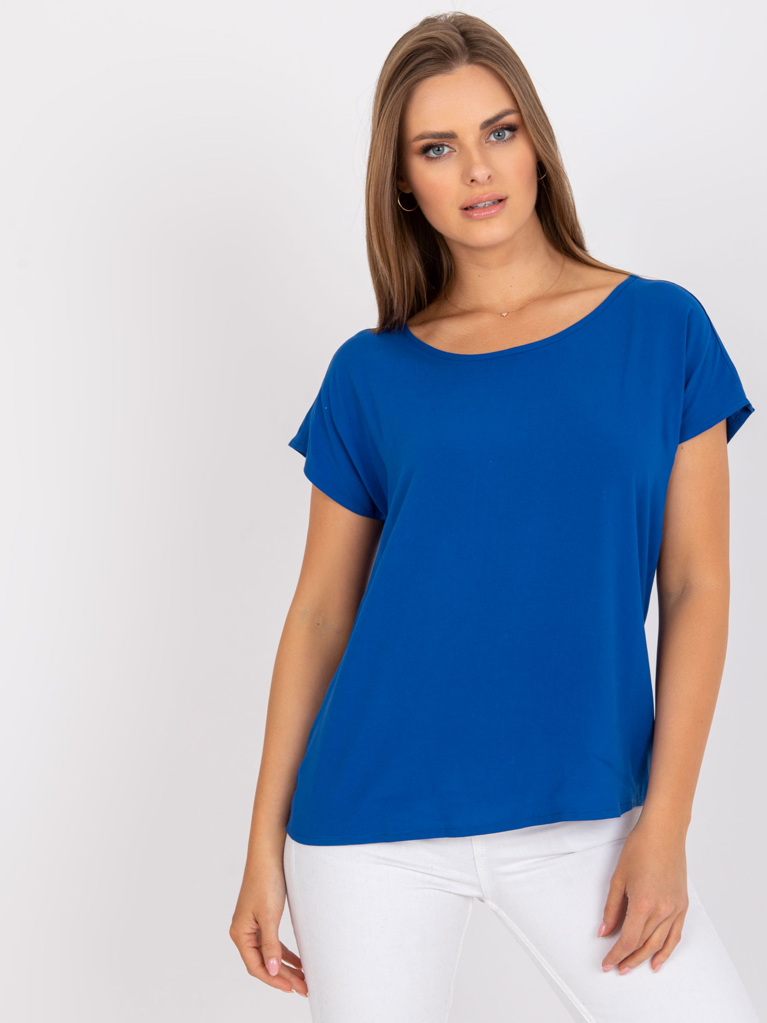 KOBALTOVÁ LEŽÉRNA BLÚZKA S KRÁTKYM RUKÁVOM -D73761W10978G-COBALT BLUE Veľkosť: XS