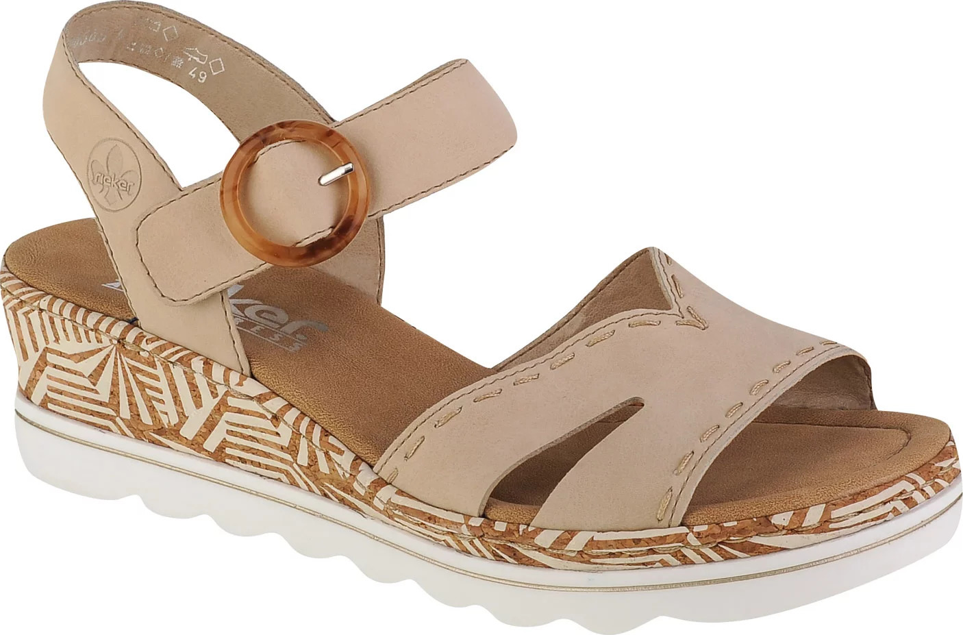 BÉŽOVÉ DÁMSKE SANDÁLE RIEKER SANDALS 67173-60 Veľkosť: 38