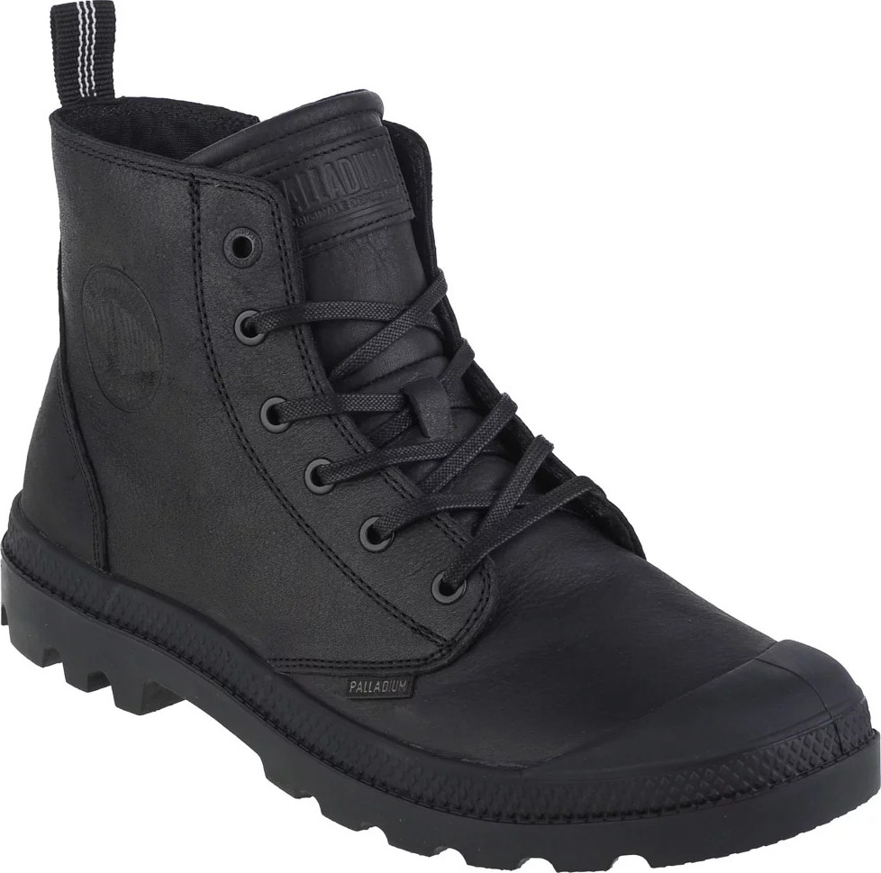 ČIERNE KOŽENÉ ČLENKOVÉ TOPÁNKY PALLADIUM PAMPA ZIP LTH ESS 76888-008-M Veľkosť: 45