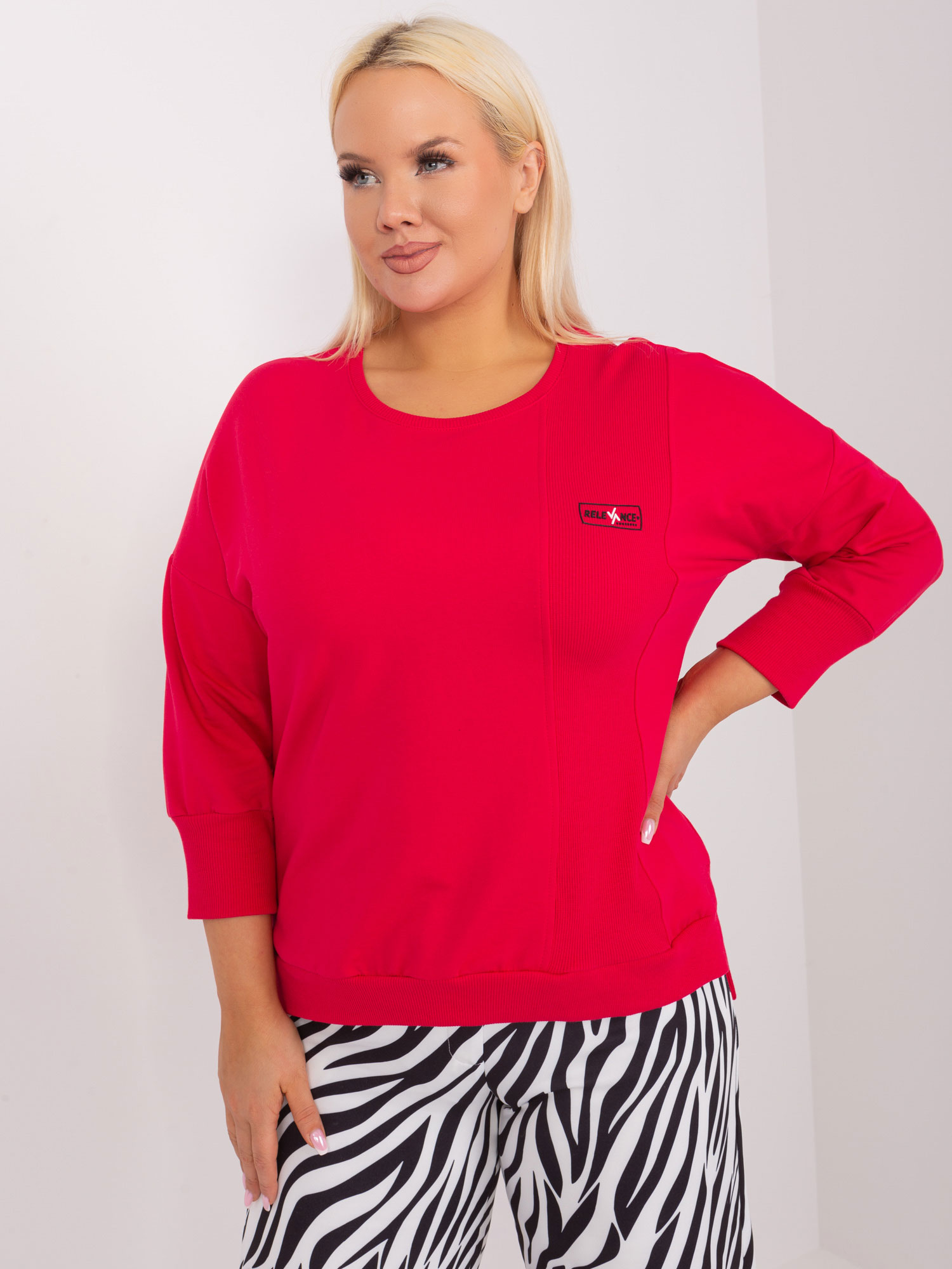 ČERVENÁ VOĽNÁ BASIC MIKINA -RV-BZ-9353.25-RED Veľkosť: ONE SIZE